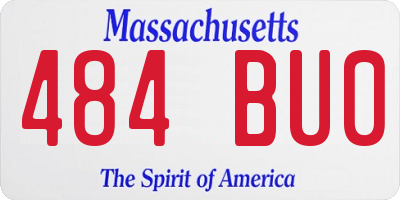 MA license plate 484BU0