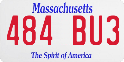 MA license plate 484BU3
