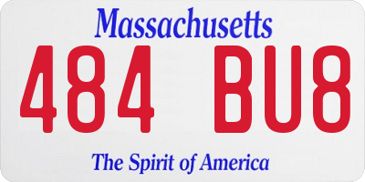 MA license plate 484BU8