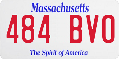 MA license plate 484BV0