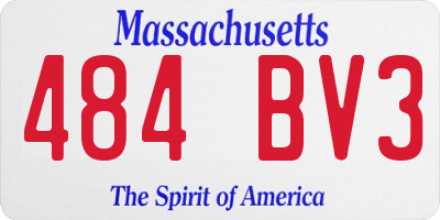 MA license plate 484BV3