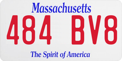 MA license plate 484BV8