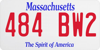 MA license plate 484BW2