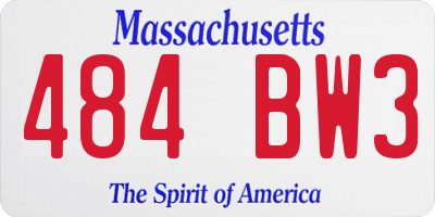 MA license plate 484BW3