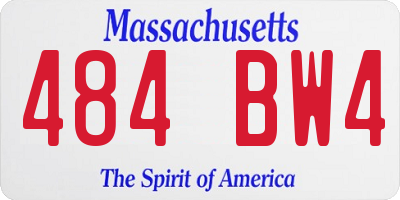 MA license plate 484BW4