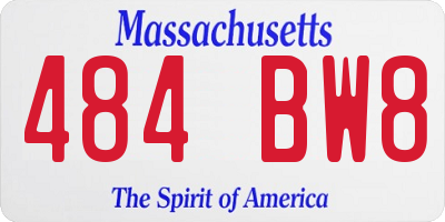MA license plate 484BW8