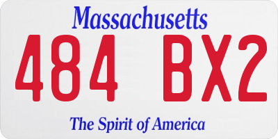 MA license plate 484BX2
