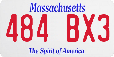 MA license plate 484BX3