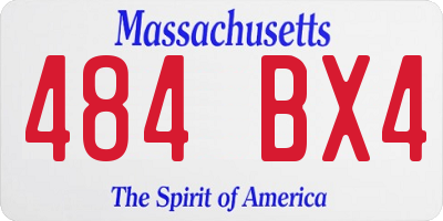 MA license plate 484BX4