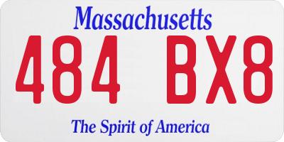 MA license plate 484BX8