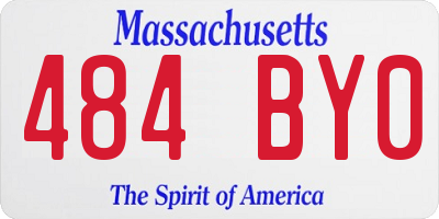 MA license plate 484BY0