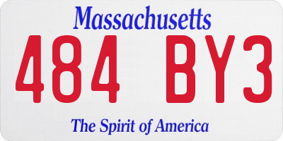 MA license plate 484BY3