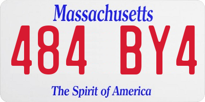 MA license plate 484BY4
