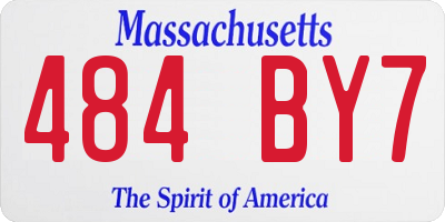 MA license plate 484BY7