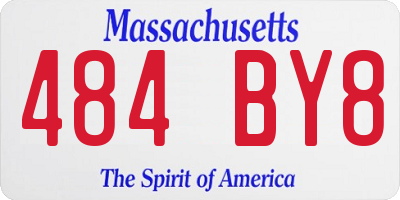 MA license plate 484BY8