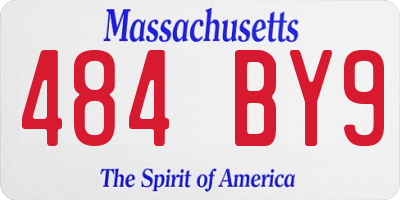 MA license plate 484BY9