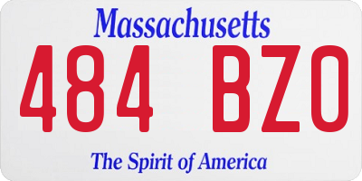 MA license plate 484BZ0
