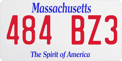 MA license plate 484BZ3