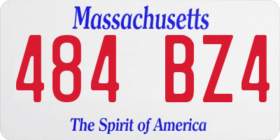 MA license plate 484BZ4