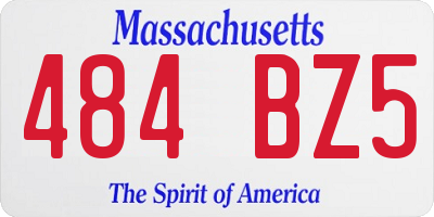 MA license plate 484BZ5