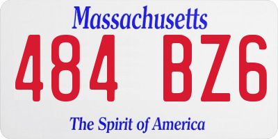MA license plate 484BZ6
