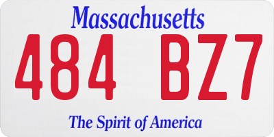 MA license plate 484BZ7
