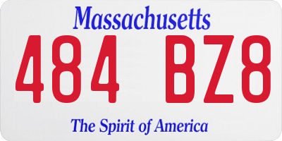 MA license plate 484BZ8
