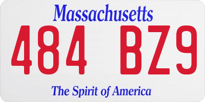 MA license plate 484BZ9