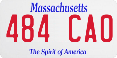 MA license plate 484CA0