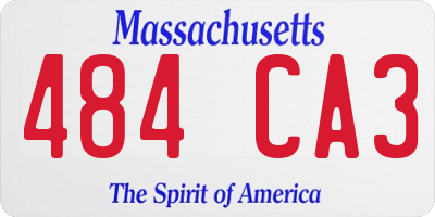 MA license plate 484CA3