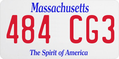 MA license plate 484CG3