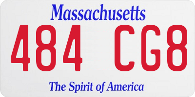 MA license plate 484CG8