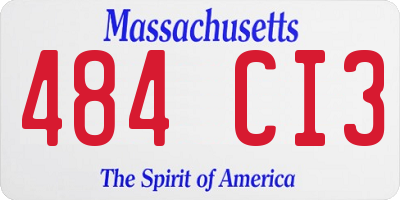 MA license plate 484CI3