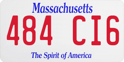 MA license plate 484CI6