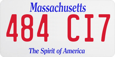 MA license plate 484CI7