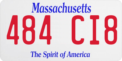 MA license plate 484CI8