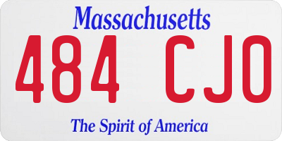 MA license plate 484CJ0