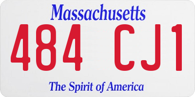 MA license plate 484CJ1