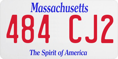 MA license plate 484CJ2