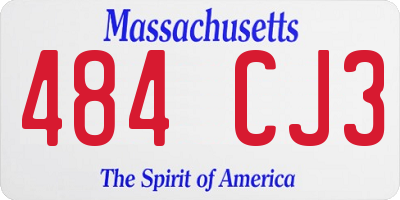 MA license plate 484CJ3