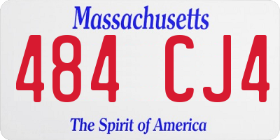 MA license plate 484CJ4