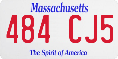 MA license plate 484CJ5