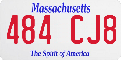 MA license plate 484CJ8
