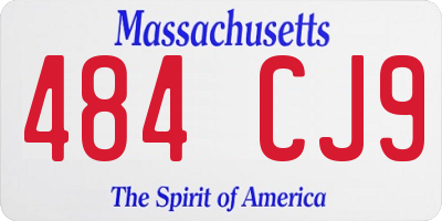 MA license plate 484CJ9
