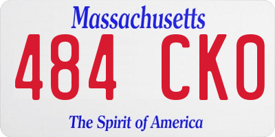 MA license plate 484CK0
