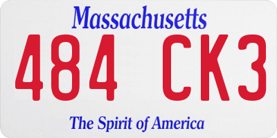 MA license plate 484CK3