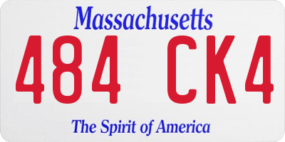 MA license plate 484CK4