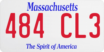 MA license plate 484CL3