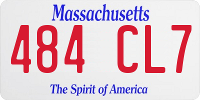 MA license plate 484CL7