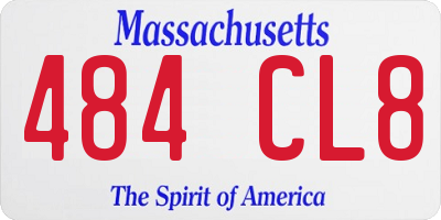 MA license plate 484CL8